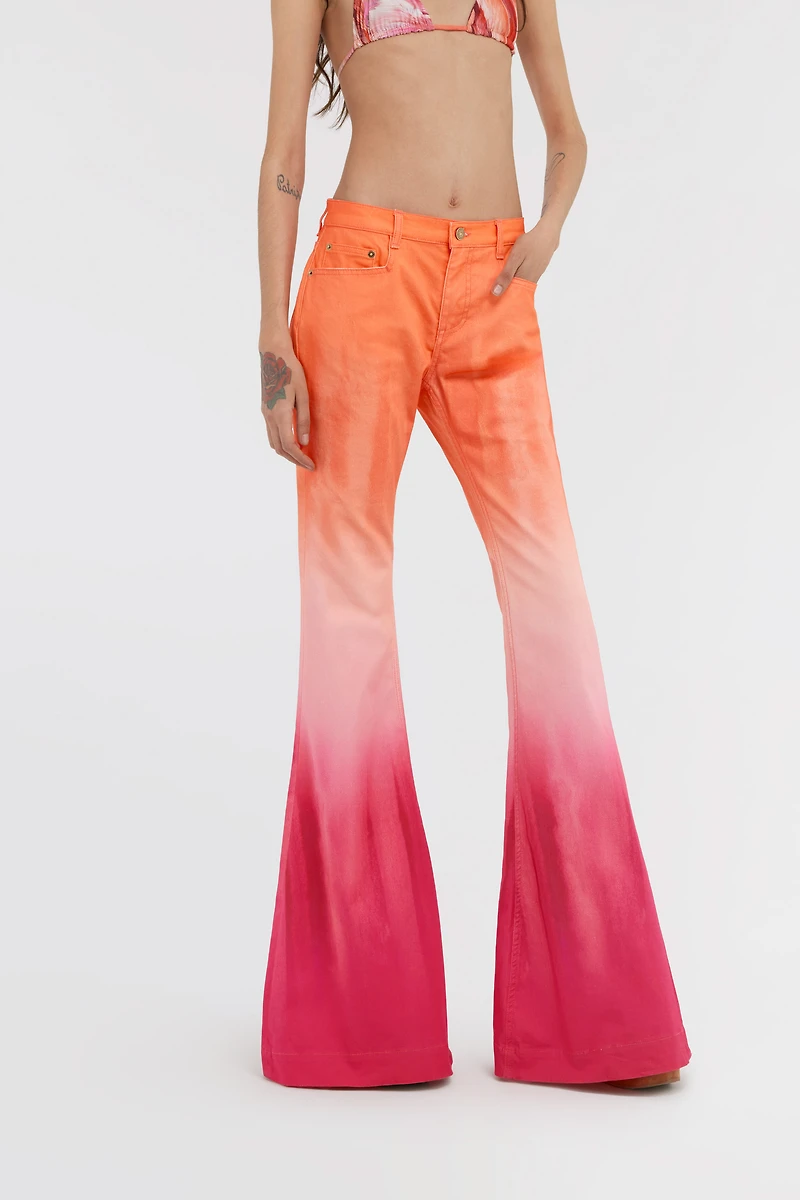 Flared denim