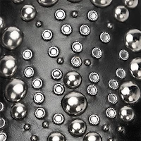 Leather Loafers With Studs And Rhinestones