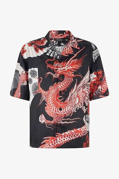 Printed Silk Bowling Shirt