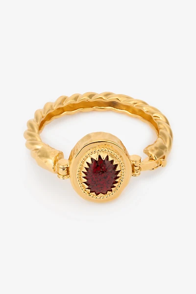 Golden Bangle With Ruby Stone