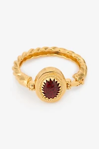Golden Bangle With Ruby Stone