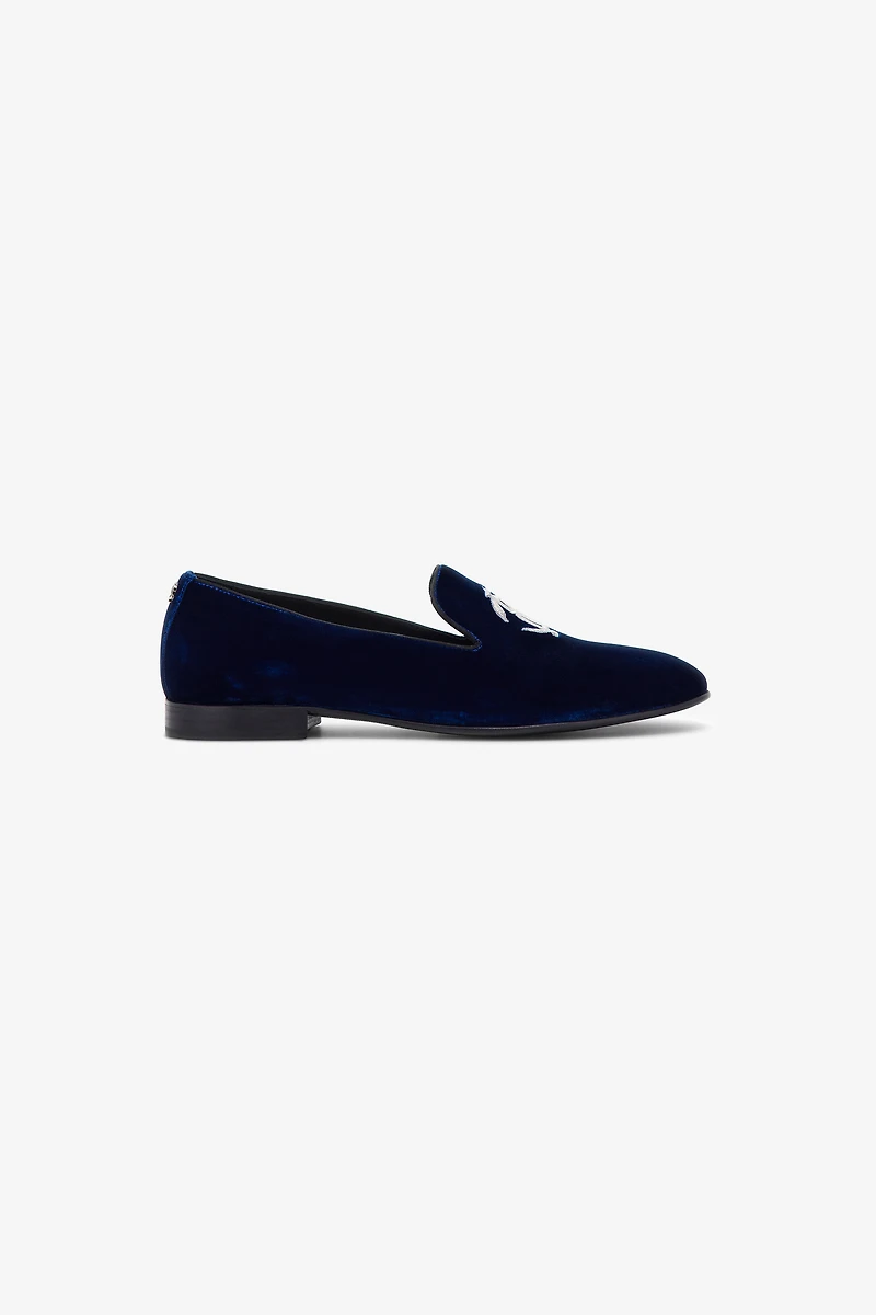Velvet loafers with Monogram Mirror Snake