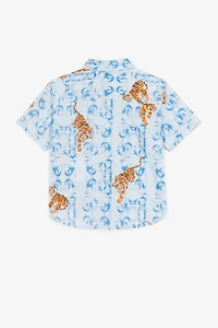 Tiger logo-print short-sleeved shirt