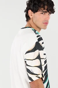 Silk Blend T-Shirt With Ray Of Sea Print
