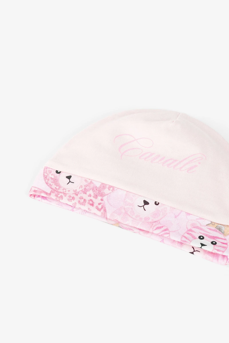 Teddy Bear-Print Cotton Babygrow Set