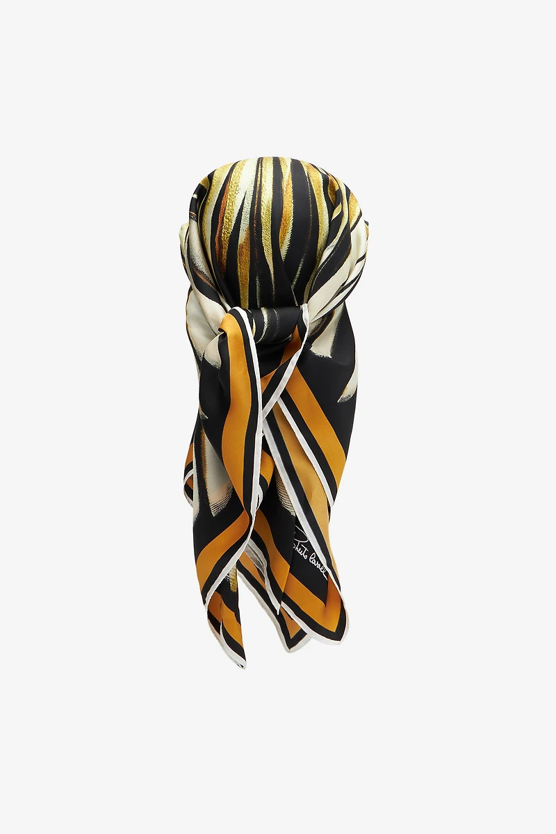 Hat with visor and Ray of Gold scarf