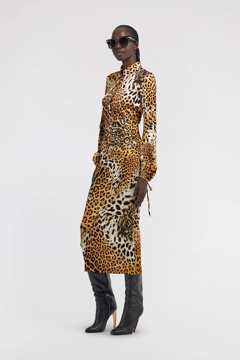 Leopard Print Midi Dress