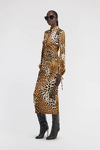Leopard Print Midi Dress