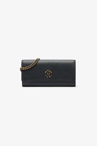 Black Wallet On Chain with Monogram RC