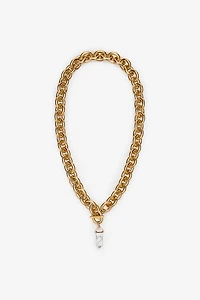 Chain necklace with stone pendant