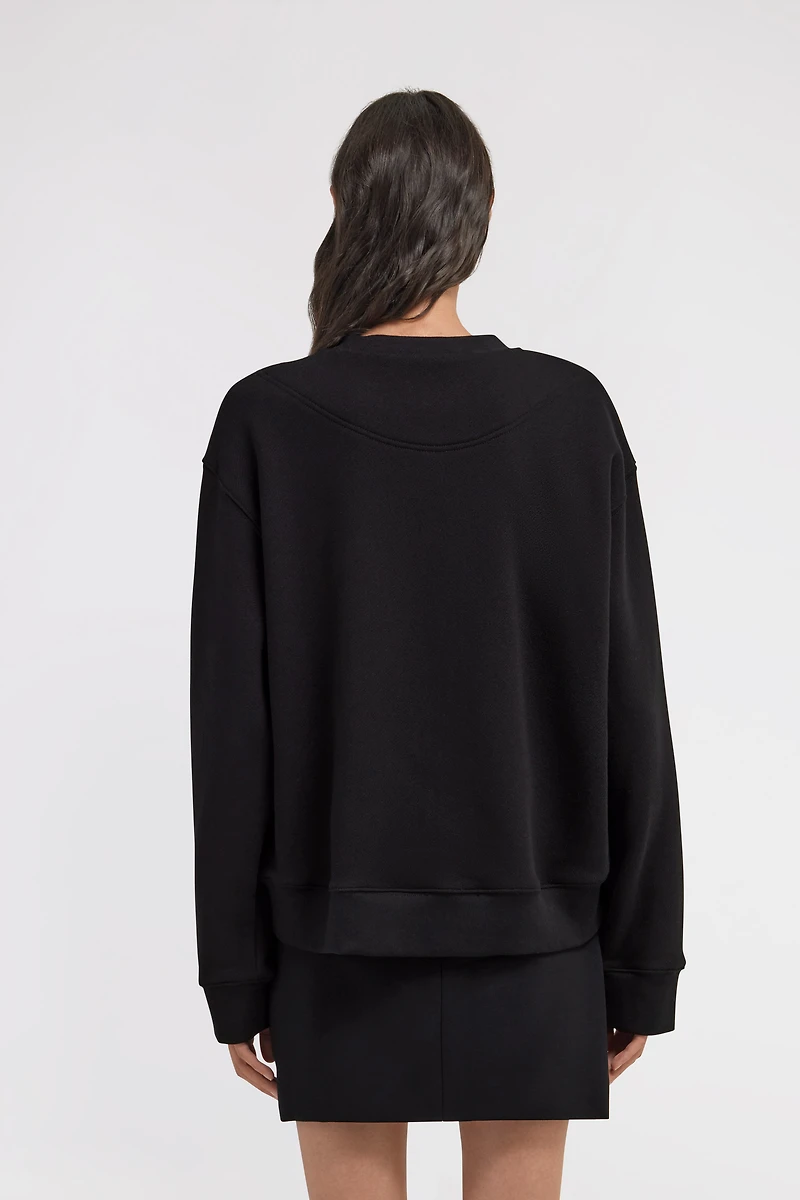 Black Sweatshirt With Denim Logo