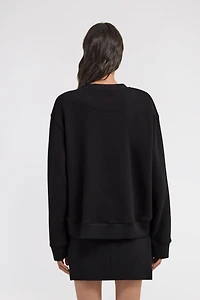 Black Sweatshirt With Denim Logo