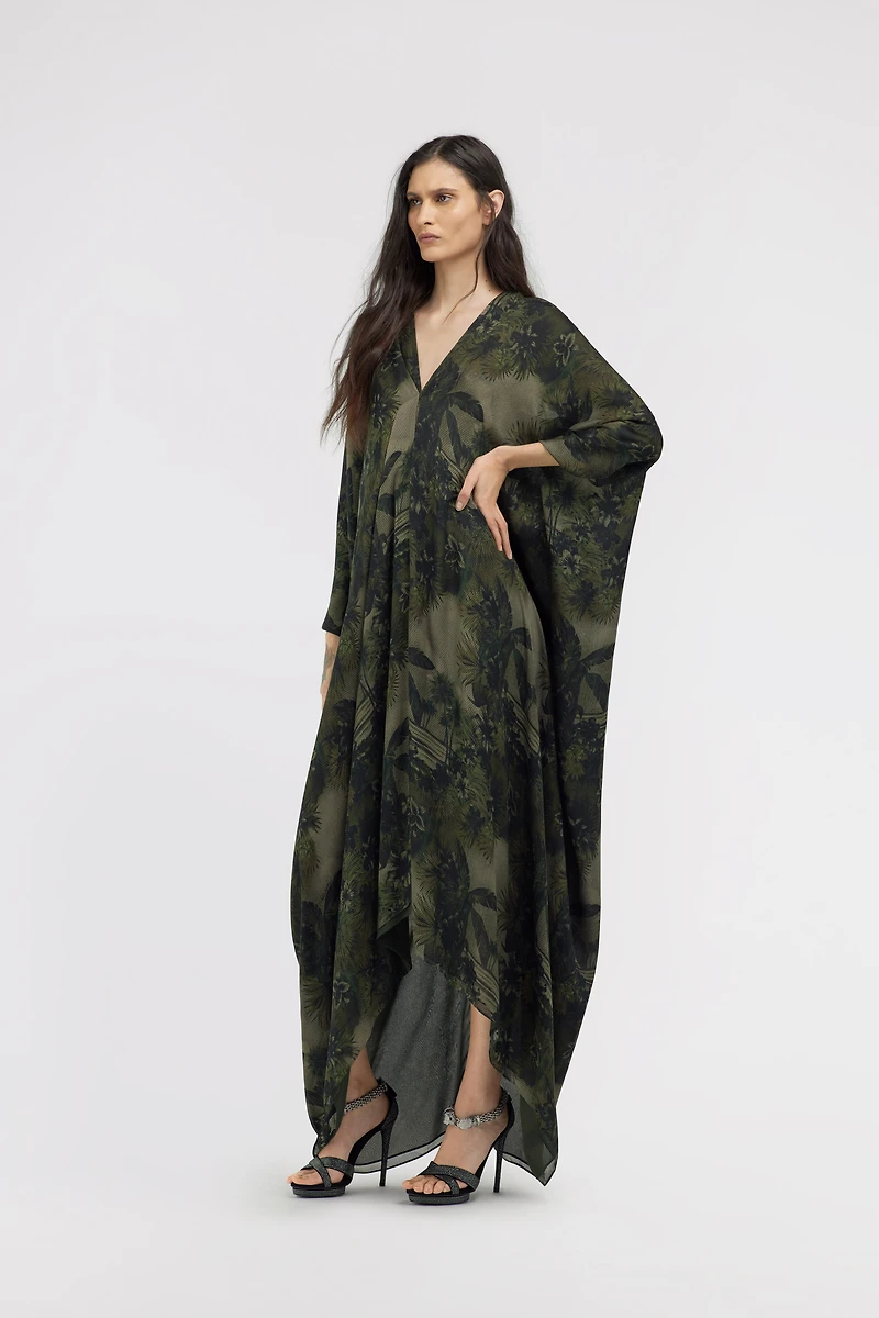Hawaii Green print Kaftan