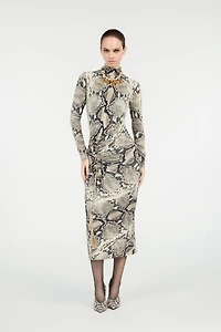Midi Dress With Python Print