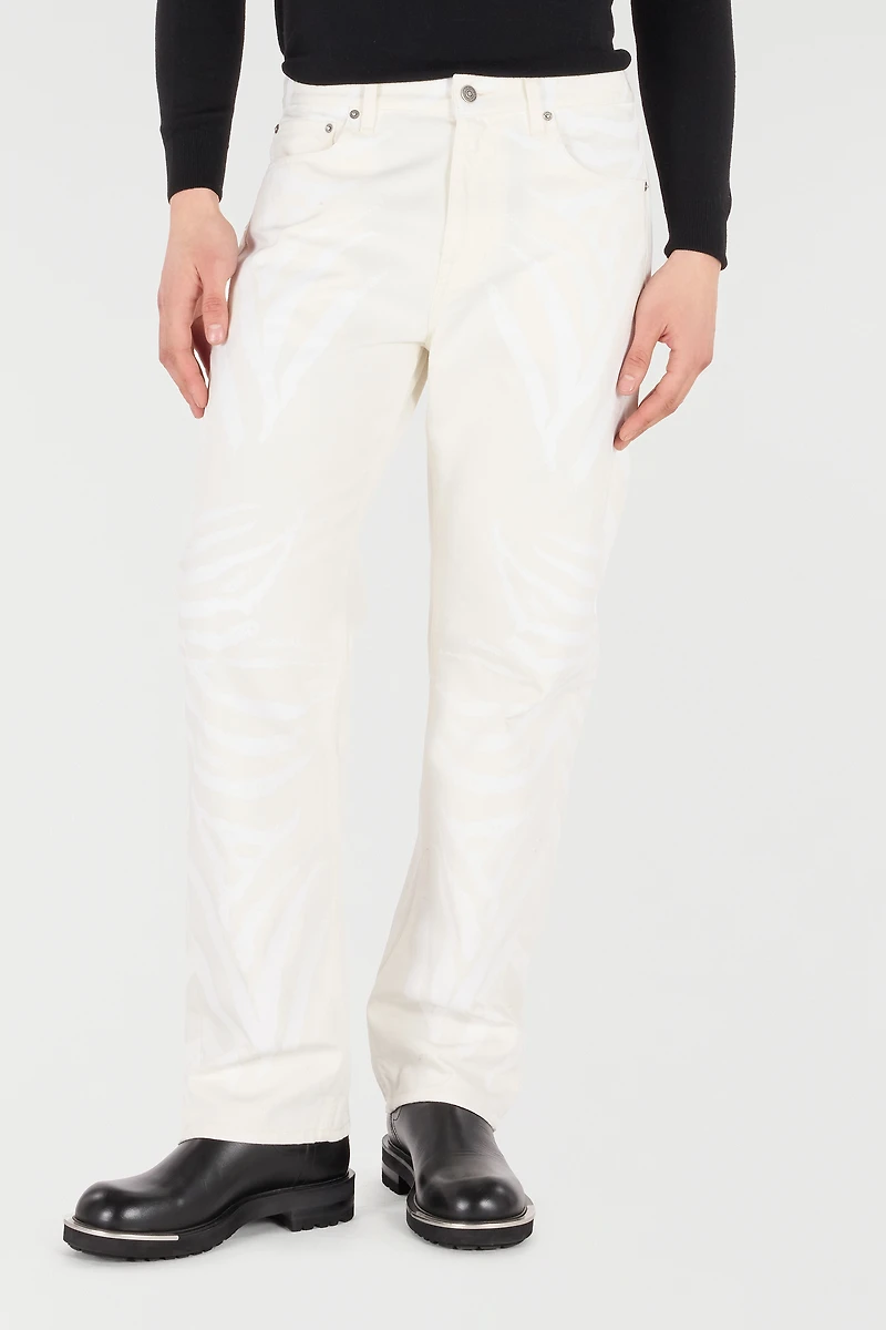 Zebra-Print Five-Pocket Pants