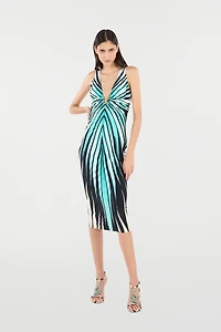 Ray Of Sea Print Dress Midi