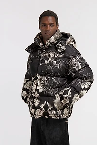Broccato Print Puffer Jacket
