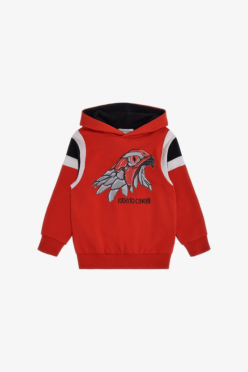 Bold Red Animal-Inspired Hoodie