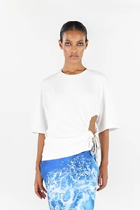 Wall Print T-shirt with Knot