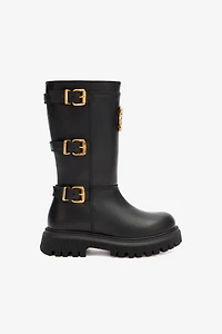 Combat Boots With Buckles And RC Monogram