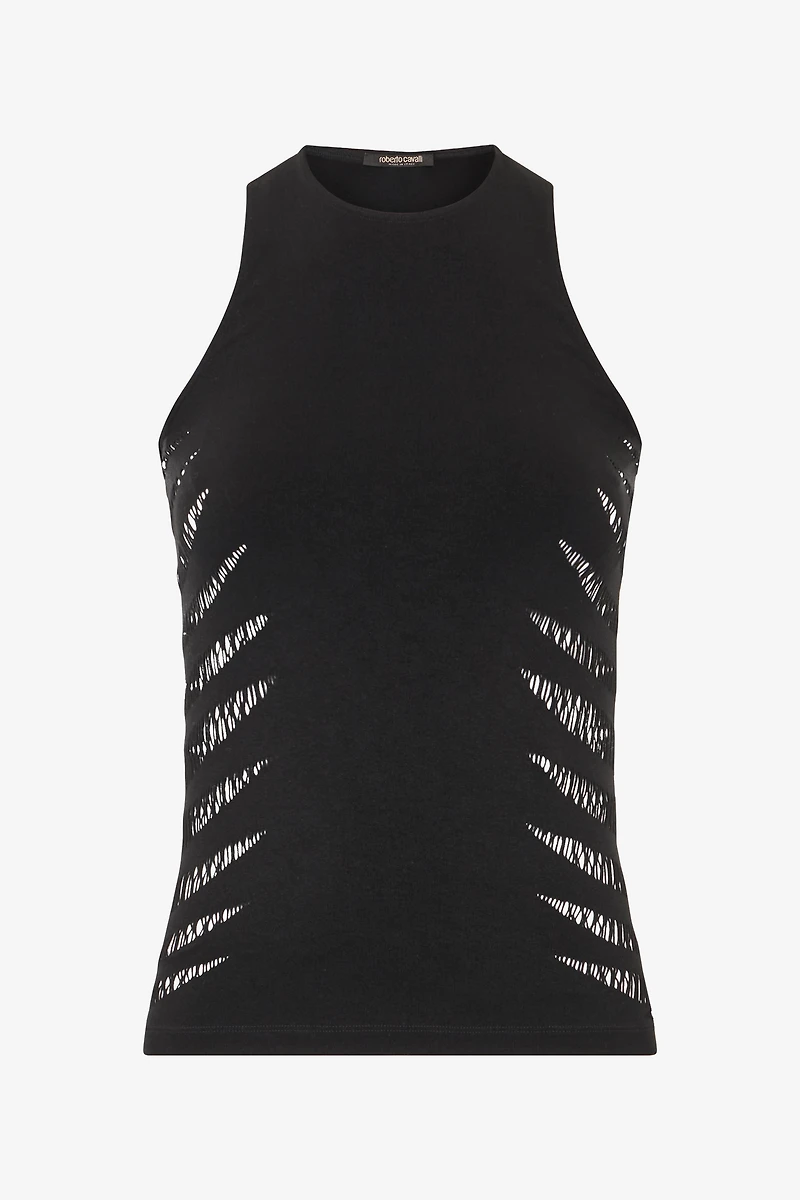 Vest Top With Openwork Zebra Pattern