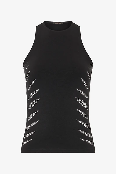 Vest Top With Openwork Zebra Pattern