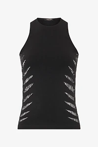 Vest Top With Openwork Zebra Pattern