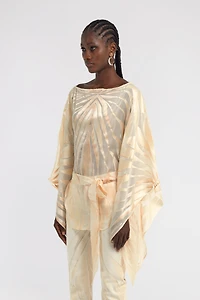 Ray of Gold Print Silk Blend Kaftan
