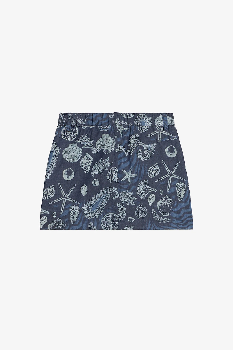 Miniskirt With Marine Print