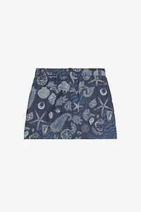 Miniskirt With Marine Print