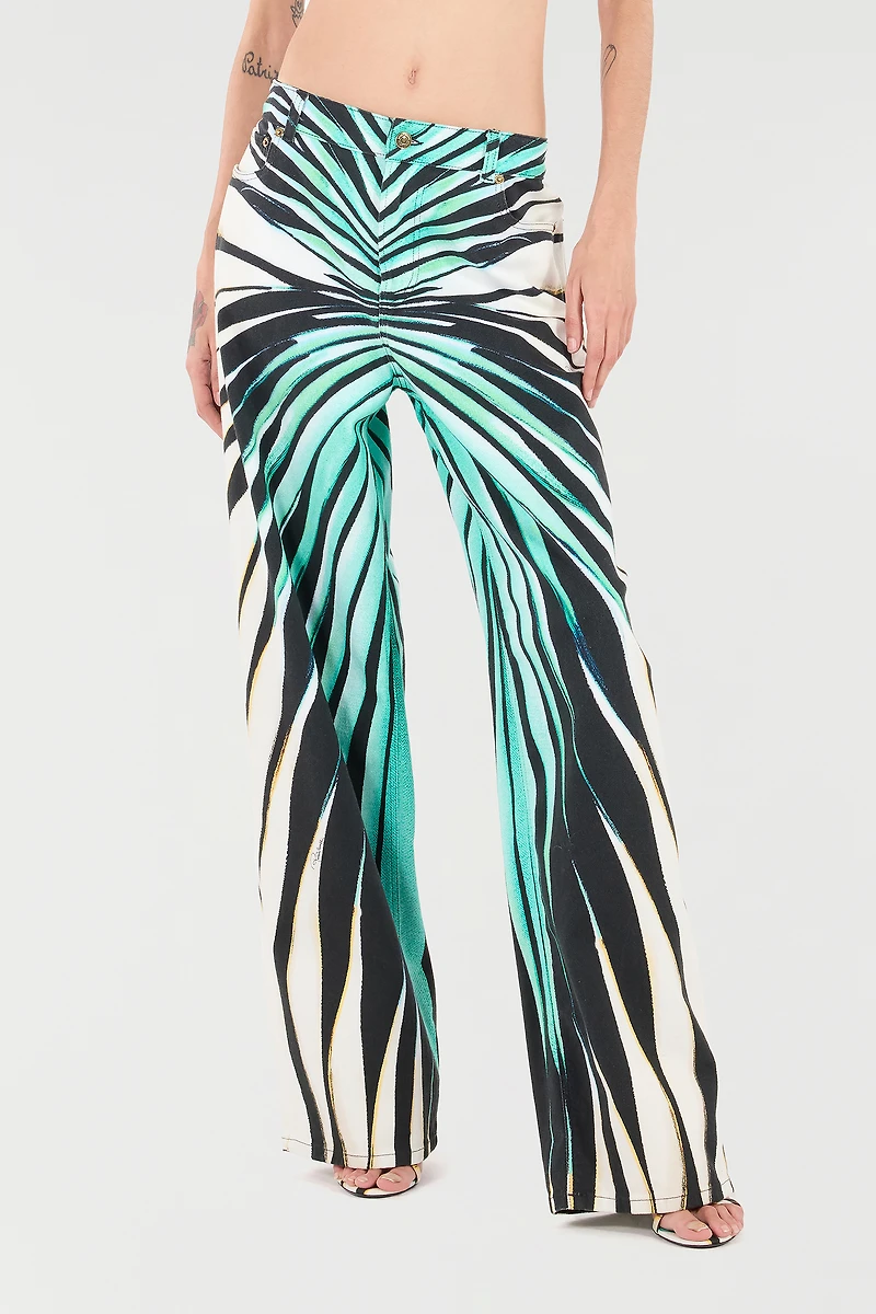 Ray Of Sea Print Trousers