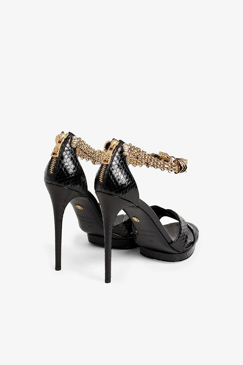 Sandals with jewel panther head