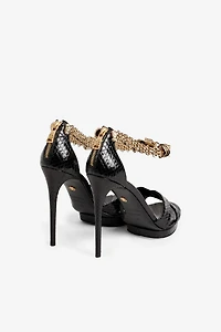 Sandals with jewel panther head