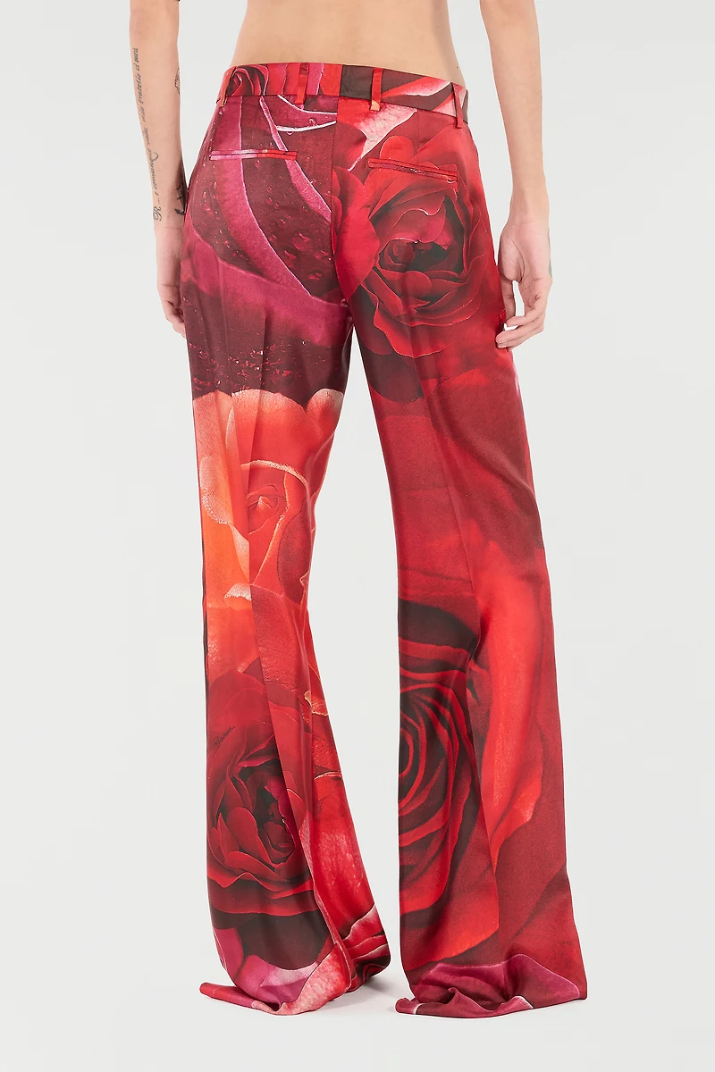 Rose-Print Pants