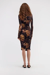 Midi dress with Jaguar print
