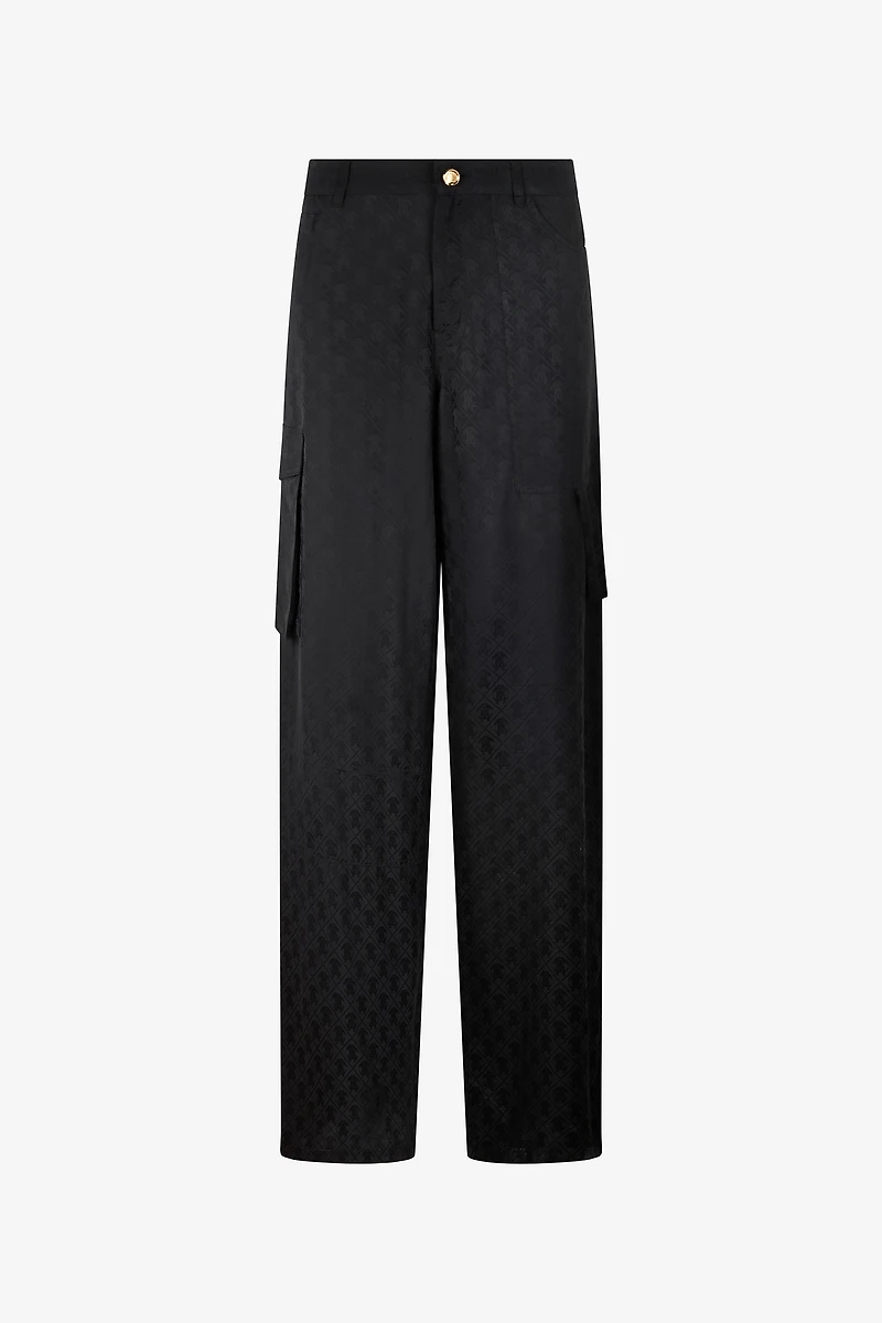 Silk Cargo Trousers with Monogram RC