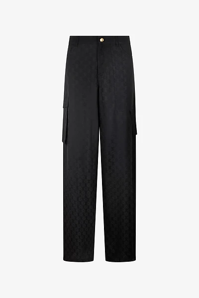 Silk Cargo Trousers with Monogram RC