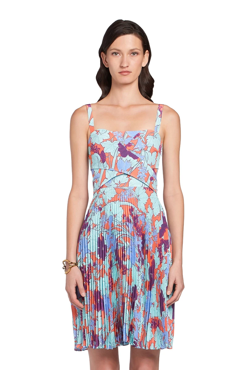 Summer Garden silk pleated dress