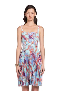 Summer Garden silk pleated dress