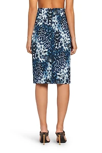 Leopard-print fitted skirt