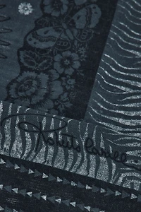 Shawl with Zebra Pattern and Logo