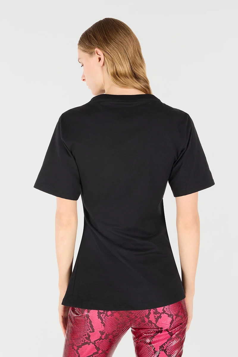 T-Shirt With Jewel Tiger Head
