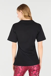 T-Shirt With Jewel Tiger Head