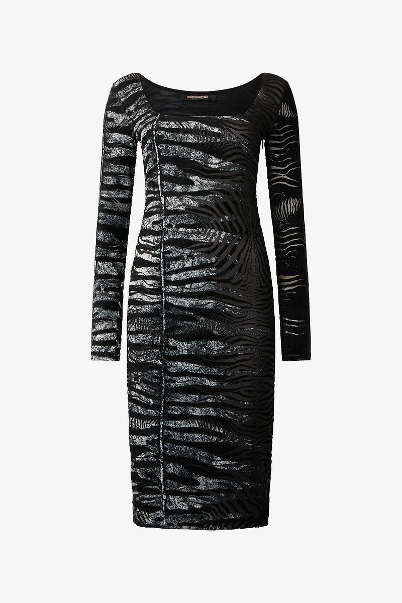 Dress With Tiger Skin And Zebra Motif