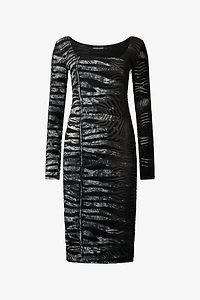 Dress With Tiger Skin And Zebra Motif