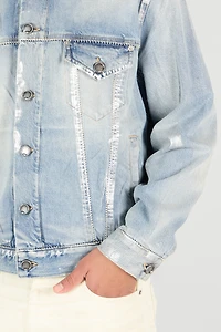 Light Blue Laminated Denim Jacket