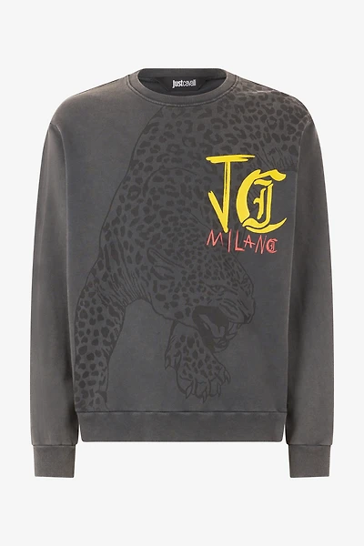 Sweatshirt With Jaguar And Lettering