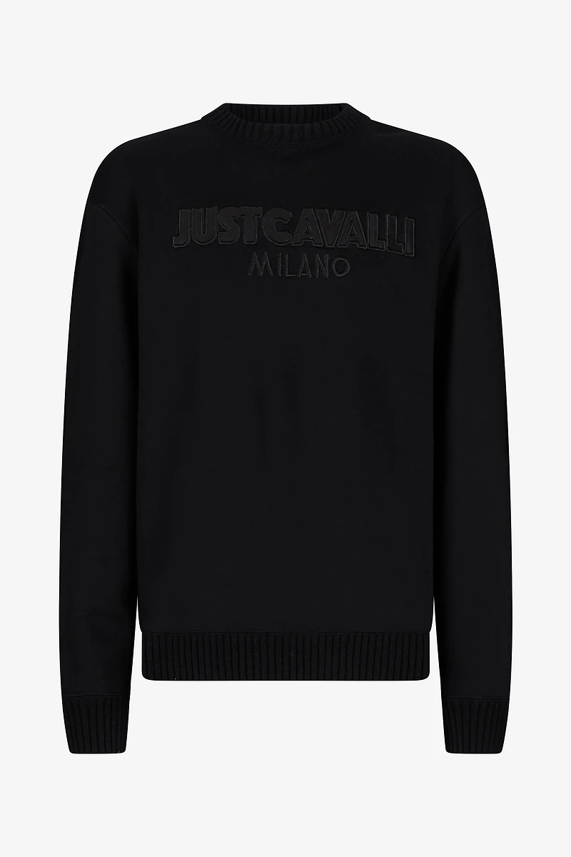 Black Sweater With Embossed Logo