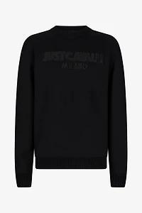 Black Sweater With Embossed Logo