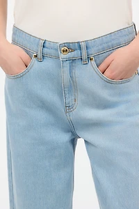 Light Wash Culotte Jeans